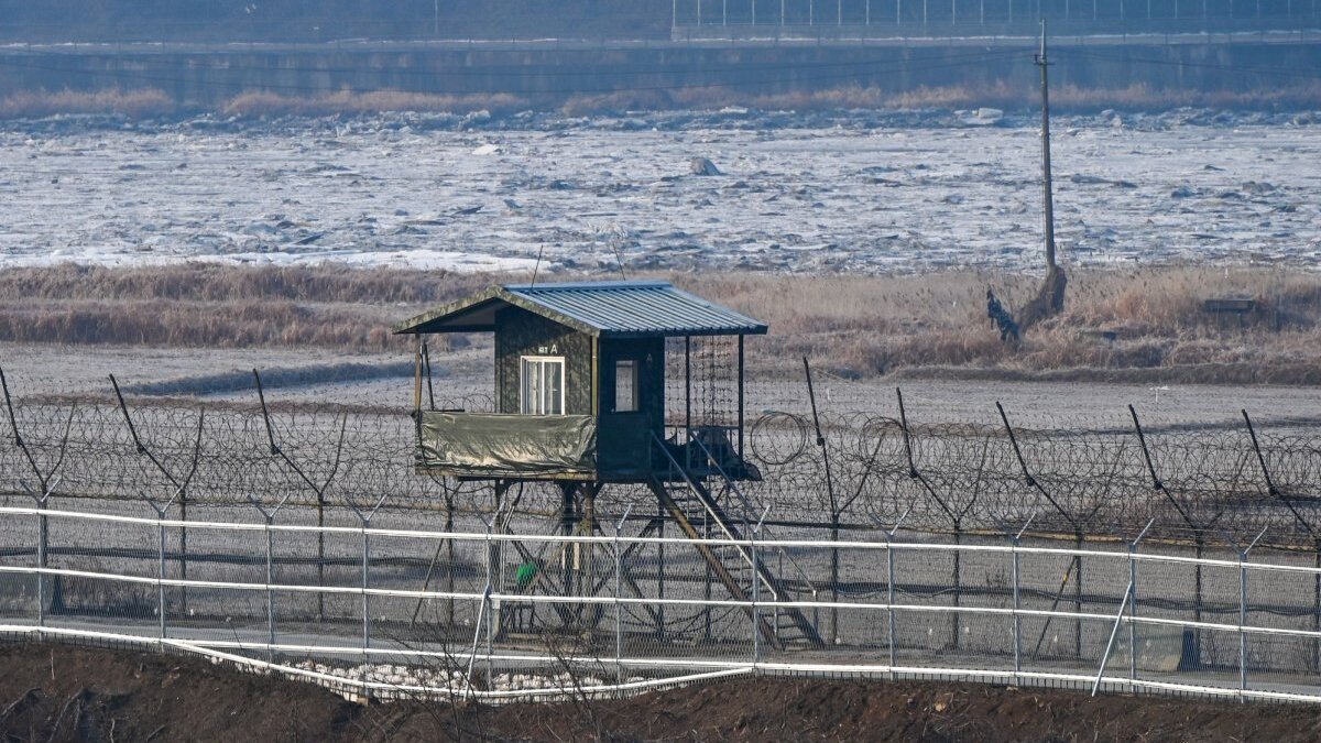 South Korea's Defense Ministry announced plans Wednesday to move the boundaries of the Civilian Control Line closer to the inter-Korean border. In this file photo, a South Korean military guard post is seen near the DMZ in Paju on February 12, 2021. File Photo by Thomas Maresca/UPI