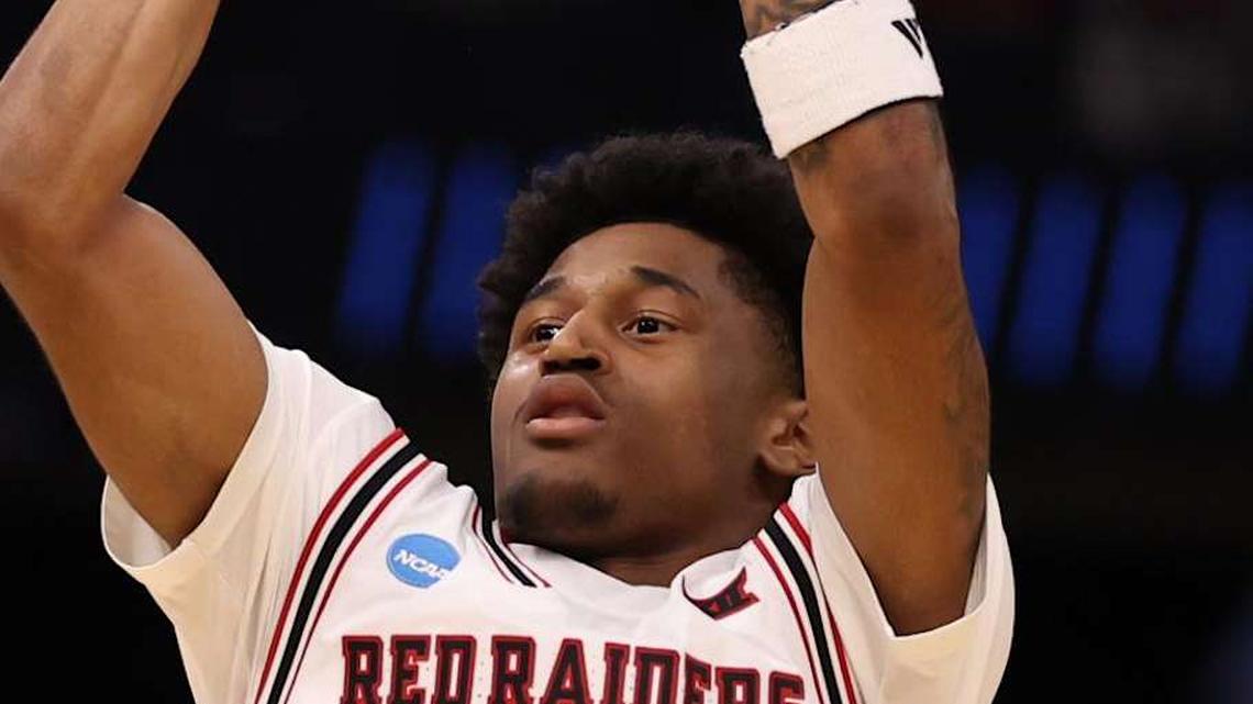  Mar 20, 2026; Tampa, FL, USA; Texas Tech Red Raiders guard Jaylen Petty (11) shoots against Akron Zips forward Amani Lyles (0) in the first half during a first round game of the men's 2026 NCAA Tournament at Benchmark International Arena. Mandatory Credit: Matt Pendleton-Imagn Images | Matt Pendleton-Imagn Images 