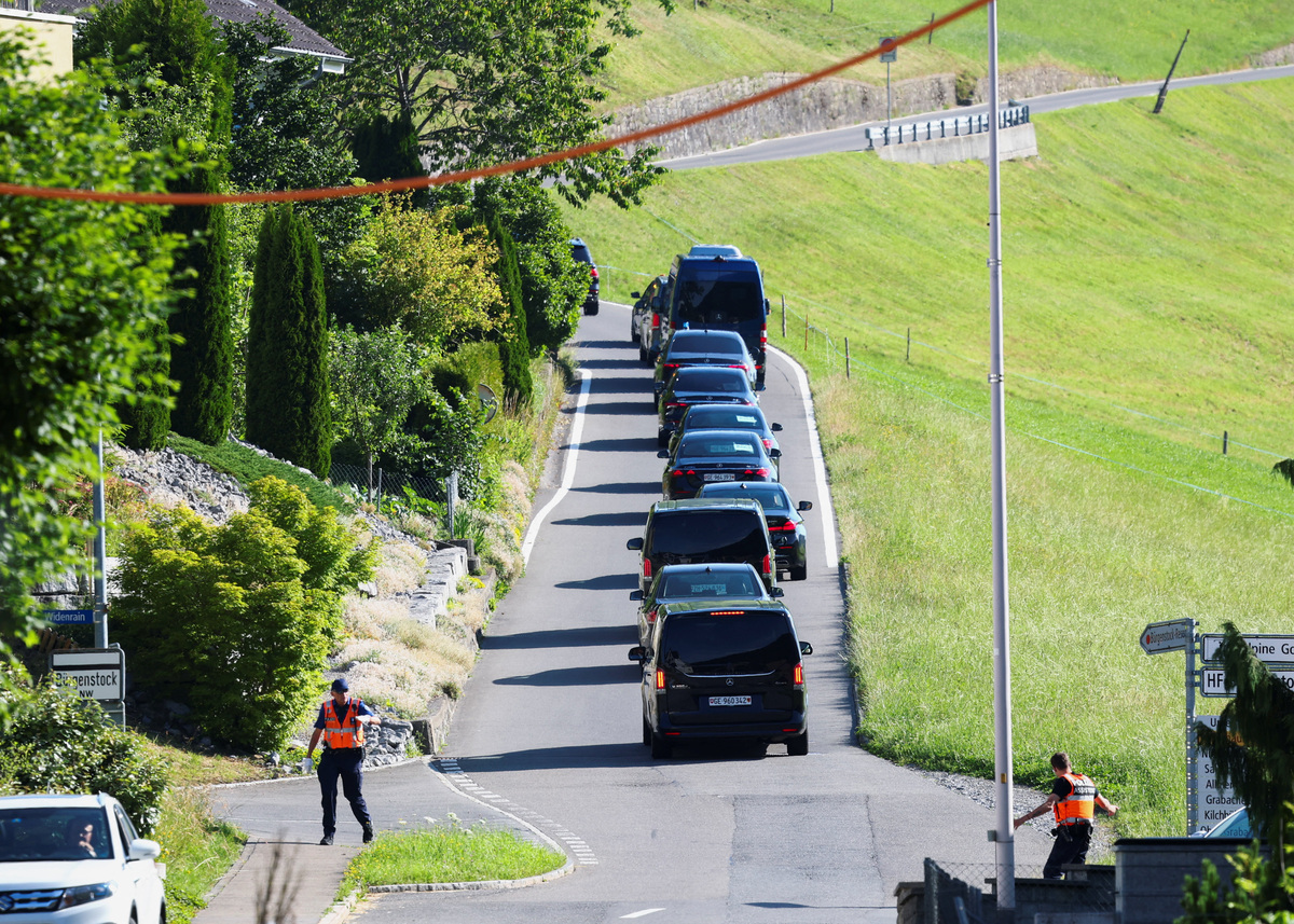 A convoy of Pakistan's Prime Minister Shehbaz Sharif arrives at the Buergenstock Resort, on the day of U.S.-Iran talks, in Stansstad, Switzerland, June 21, 2026. REUTERS/Denis Balibouse