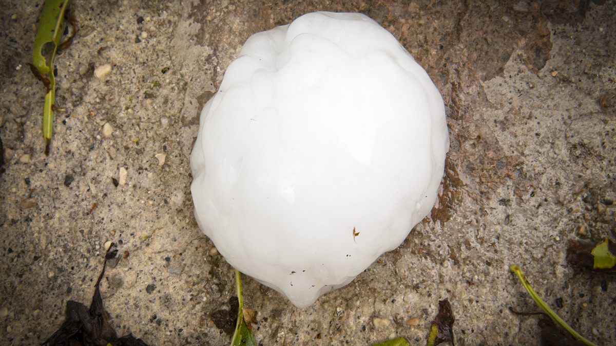 Large hailstone. Canon EOS 5D