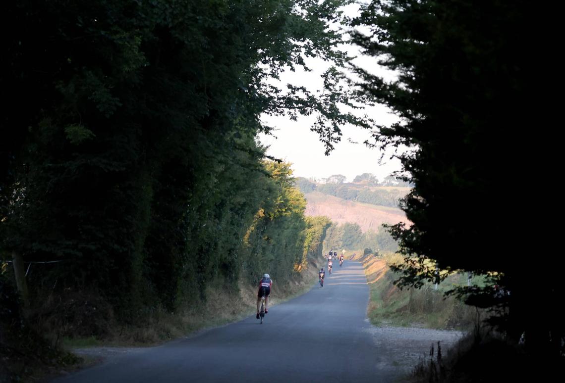  Athletes competing in an IronMan. (Photo by Nigel Roddis/Getty Images for IRONMAN) 
