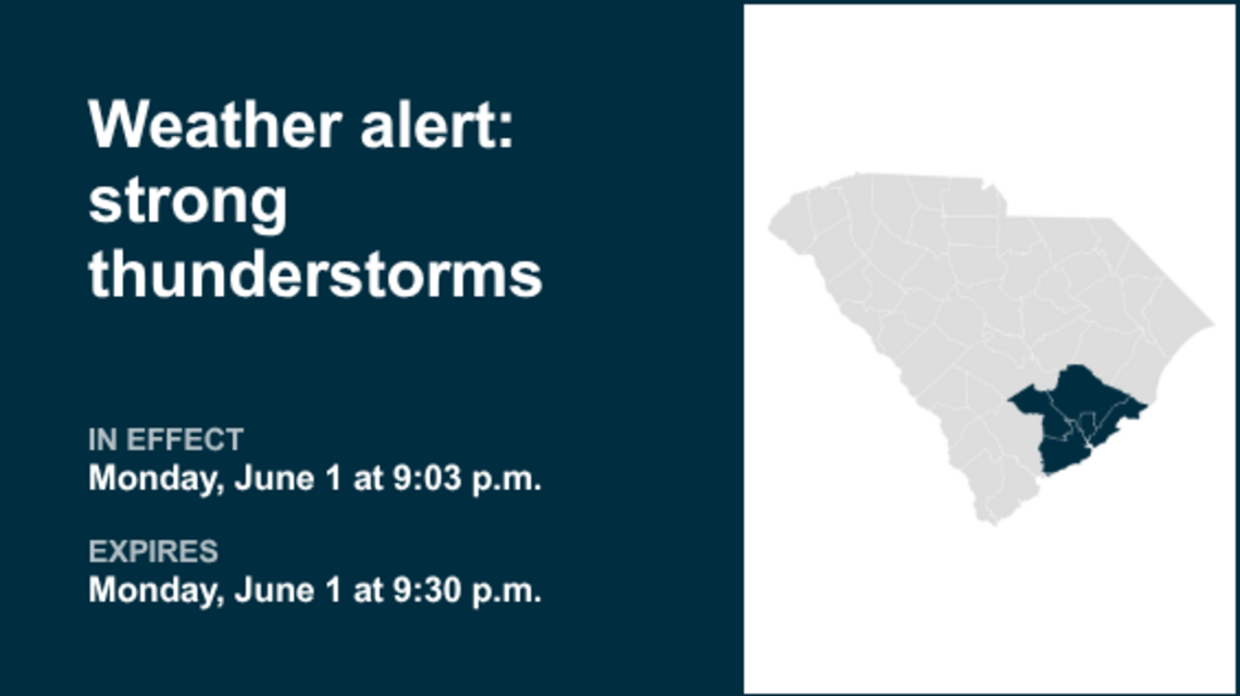 Anticipate strong thunderstorms in Lowcountry Monday night, says the NWS 