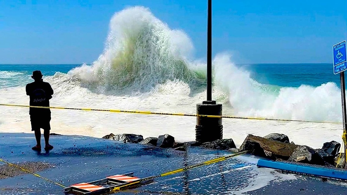 20-Foot Backwash Waves Rip Apart Southern California Beach (Video)