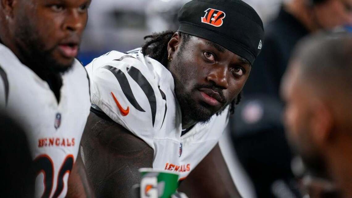 Bengals DE Shemar Stewart injures leg, carted from field