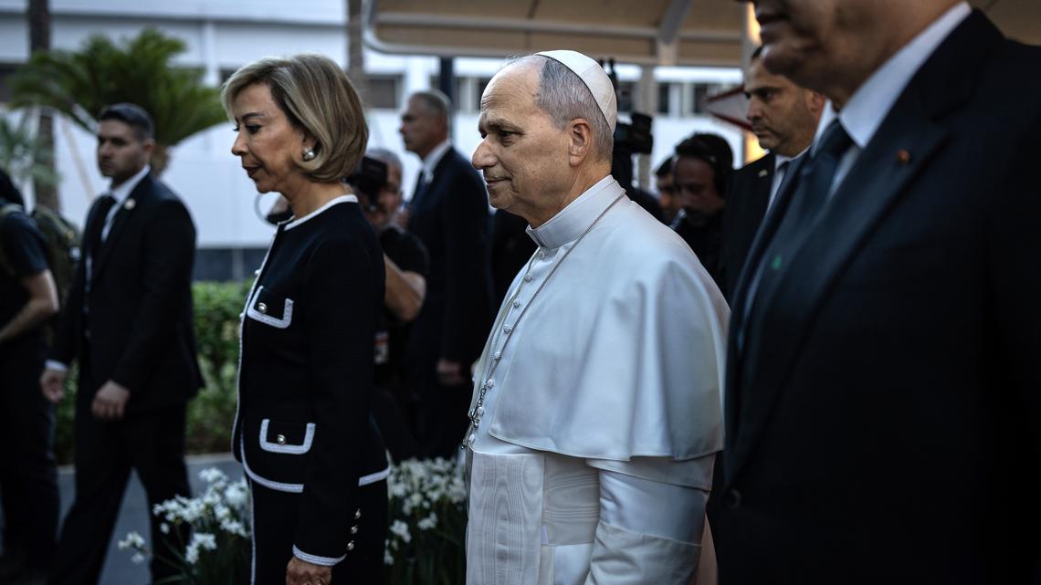 Pope Leo XIV arrives in Beirut, following his visit to Turkey, on Nov. 30, 2025. The first American pontiff enjoys growing support from a broad swath of conservative Catholics.