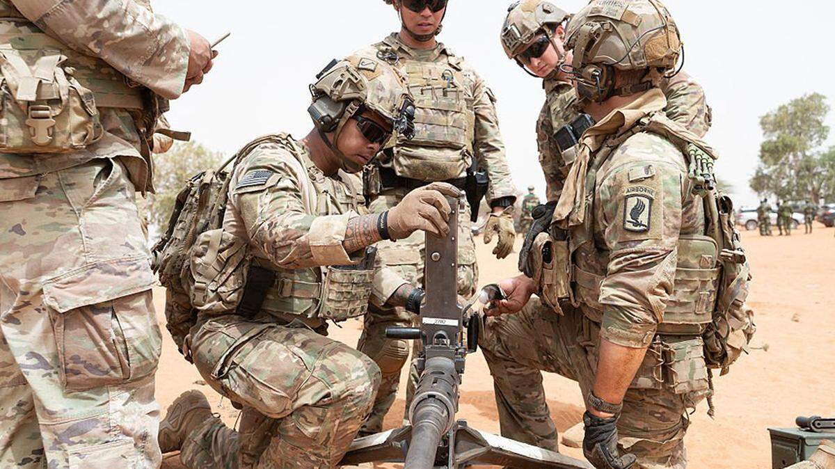 U.S. soldiers take part in the African Lion multinational military exercise at the Colonel Thierno Ndiaye Tactical Training Center in Dodji, Senegal, on May 15, 2025. Two U.S. service members have been reported missing near the city of Tan Tan in southern Morocco during this year’s exercise.