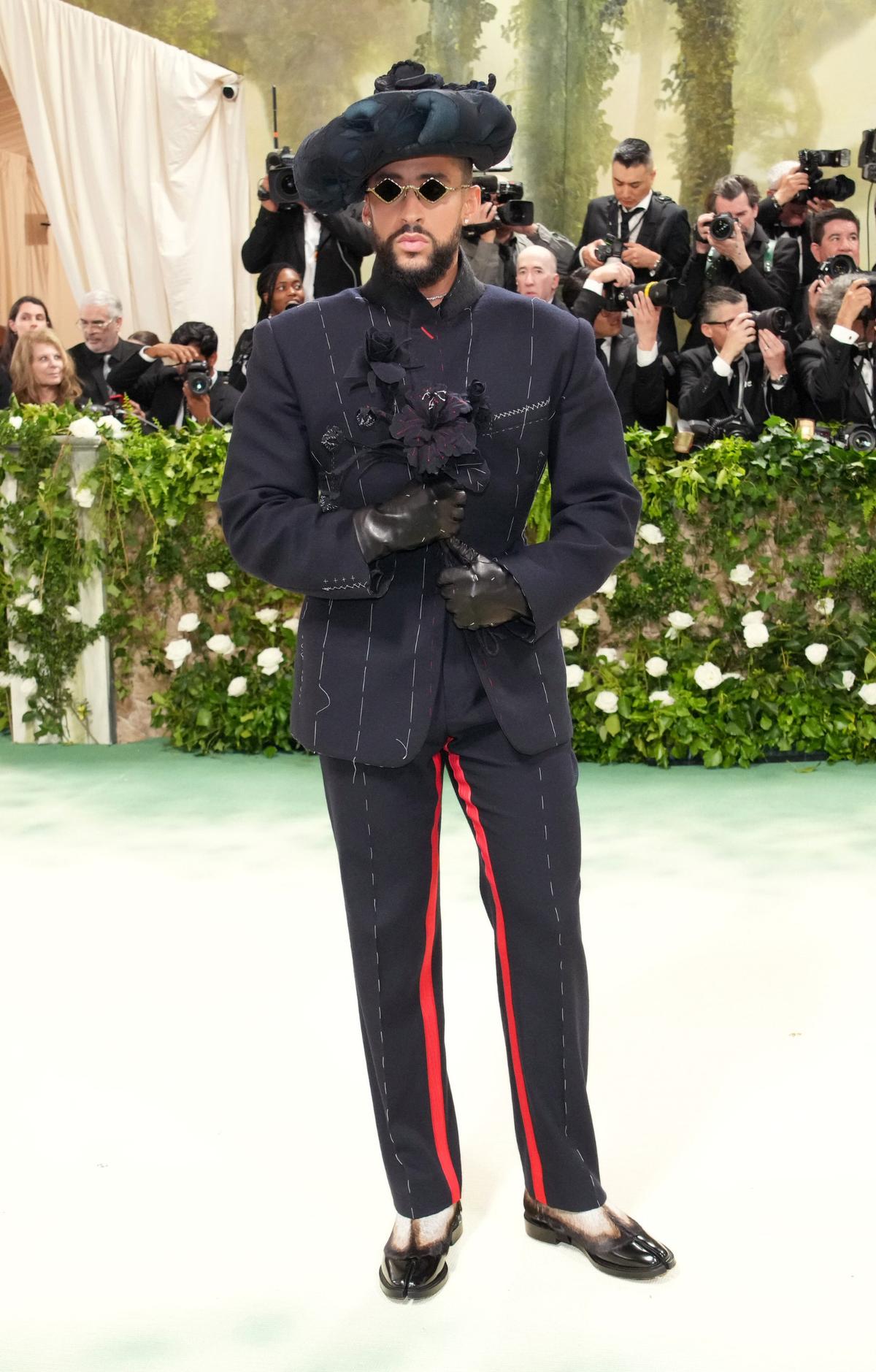 NEW YORK, NEW YORK - MAY 06: Bad Bunny attends The 2024 Met Gala Celebrating “Sleeping Beauties: Reawakening Fashion” at The Metropolitan Museum of Art on May 06, 2024 in New York City. (Photo by Jeff Kravitz/FilmMagic)