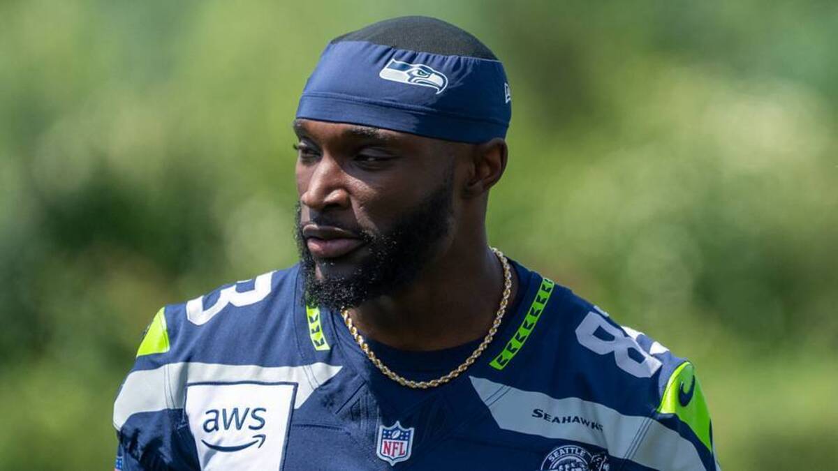 Jun 11, 2025; Renton, WA, USA; Seattle Seahawks wide receiver Dareke Young (83) is pictured during mini-camp at Virginia Mason Athletic Center. Mandatory Credit: Stephen Brashear-Imagn Images | IMAGN IMAGES via Reuters Connect 