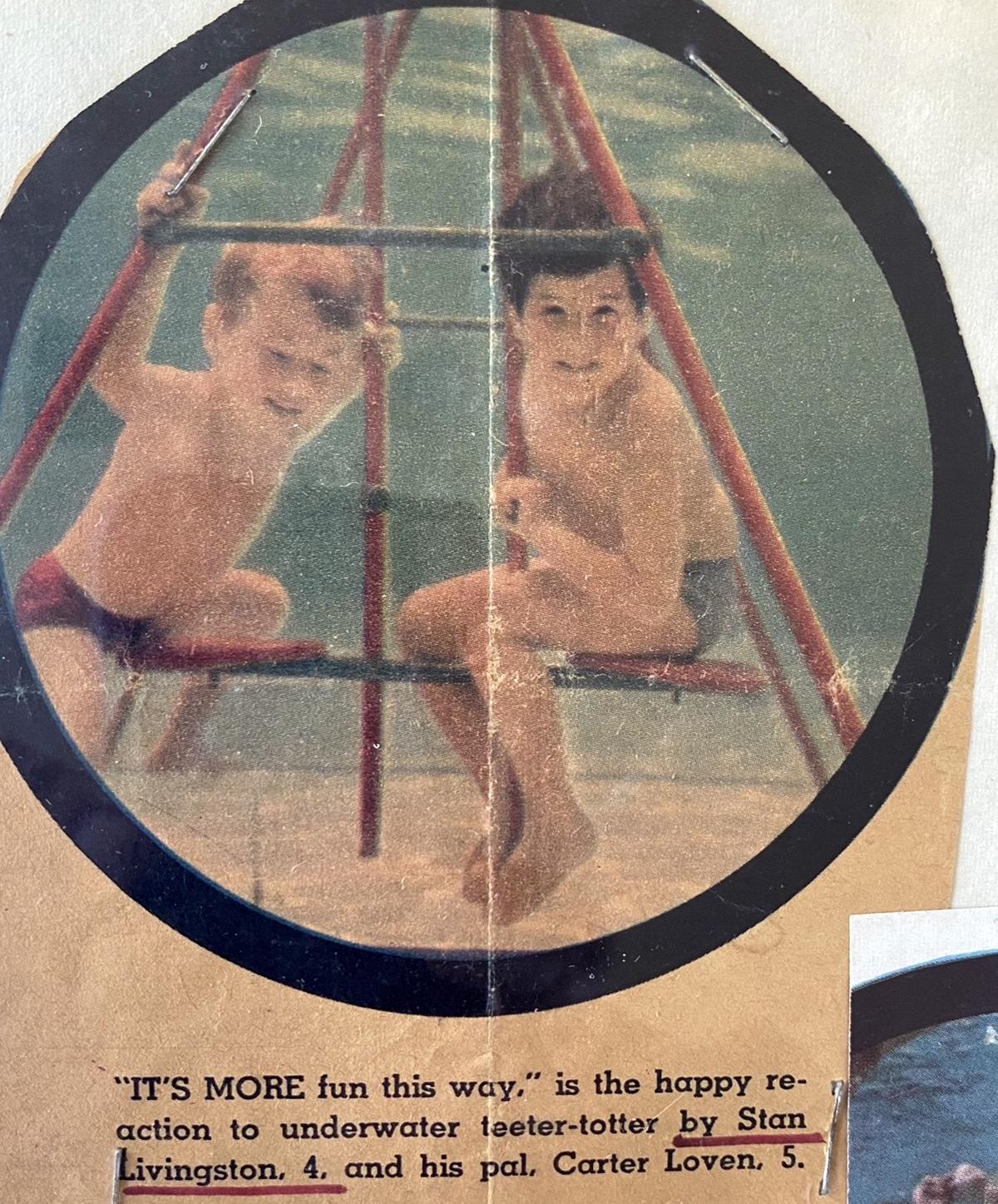 Promo for the swimming school where Stanley Livingston was discovered.Courtesy Stanley Livingston