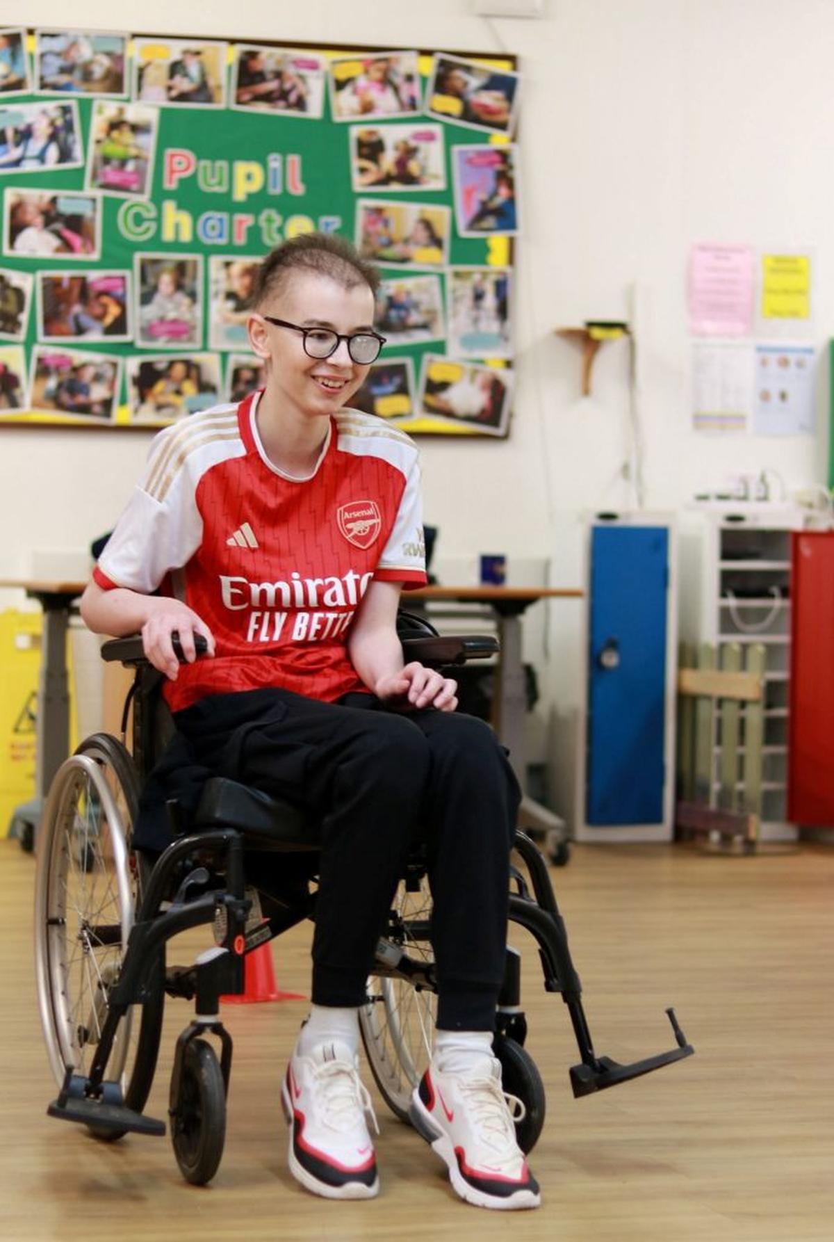  Alex Costa-Veiga, 16, on an eight week rehabilitation placement at The Childrens Trust. (Brain Tumour Research via SWNS) 