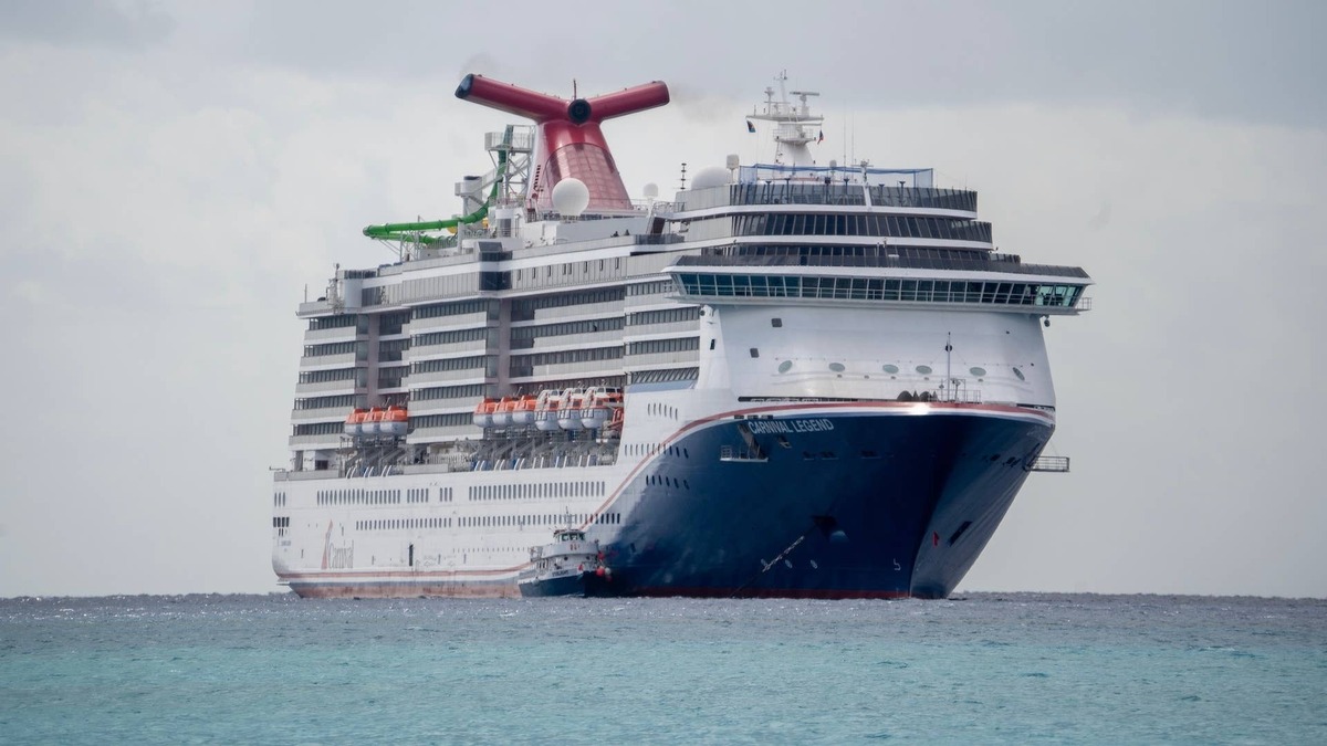 The Carnival Legend cruise ship in The Bahamas..