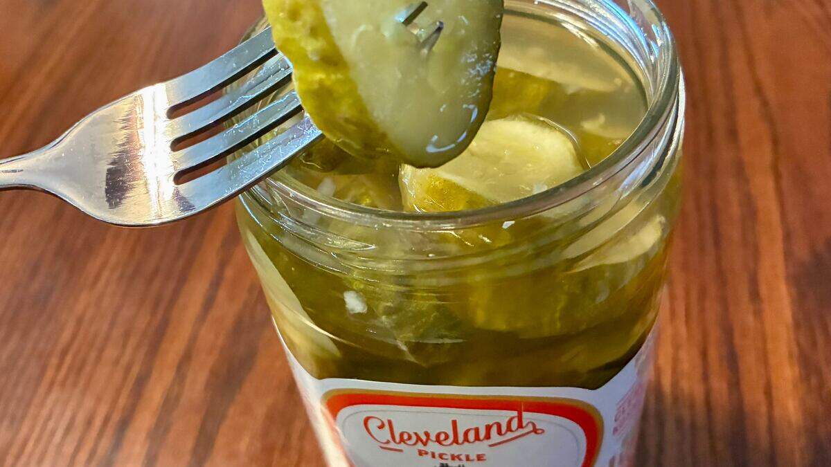 Pickles get their crunchy texture and zesty flavor from the brine they’re soaked in - a mixture of salt, water, spices and sometimes sugar if the pickles are sweet. Pictured is a Cleveland Pickle - Spicy Dill.