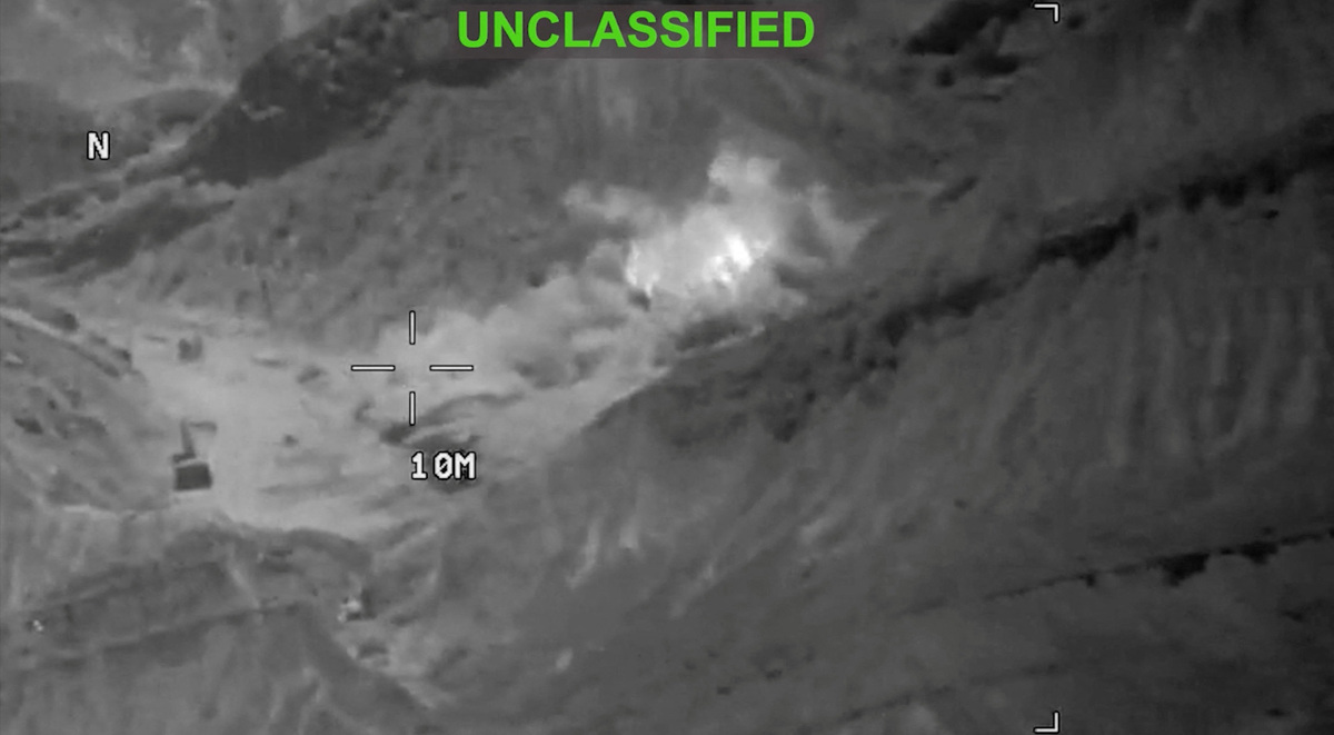 Smoke rises from an explosion at an unknown location, during what U.S. Central Command (CENTCOM) says are strikes on Iran, in this screen grab taken from a handout video released on July 18, 2026. U.S. Central Command/Handout via REUTERS