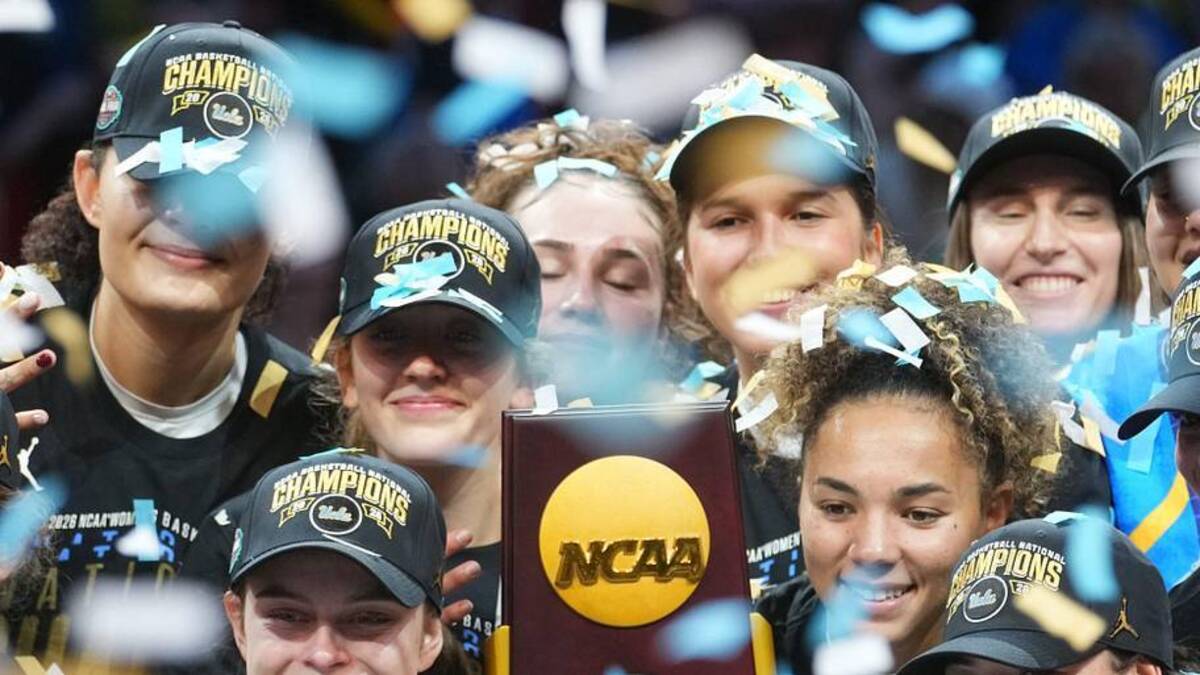  The UCLA Bruins celebrate their 79-51 win over the South Carolina Gamecocks to claim the NCAA women's basketball national championship at Mortgage Matchup Center in Phoenix on April 5, 2026. | Joe Rondone/The Republic / USA TODAY NETWORK via Imagn Images 