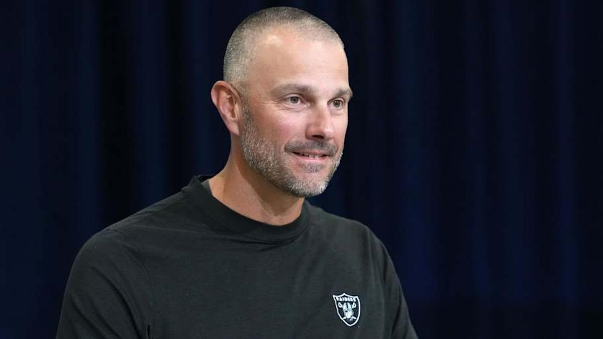  Feb 24, 2026; Indianapolis, IN, USA; Las Vegas Raiders general manager John Spytek speaks at the NFL Scouting Combine at the Indiana Convention Center. Mandatory Credit: Kirby Lee-Imagn Images | Kirby Lee-Imagn Images 