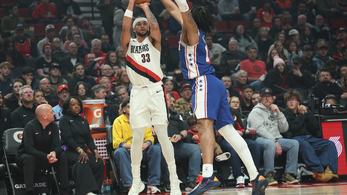 Toumani Camara's career night boosts Blazers past Sixers 