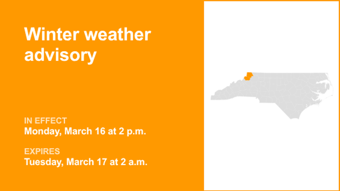 UPDATE: Winter weather advisory for Ashe and Watauga counties until 2 a.m. Tuesday 