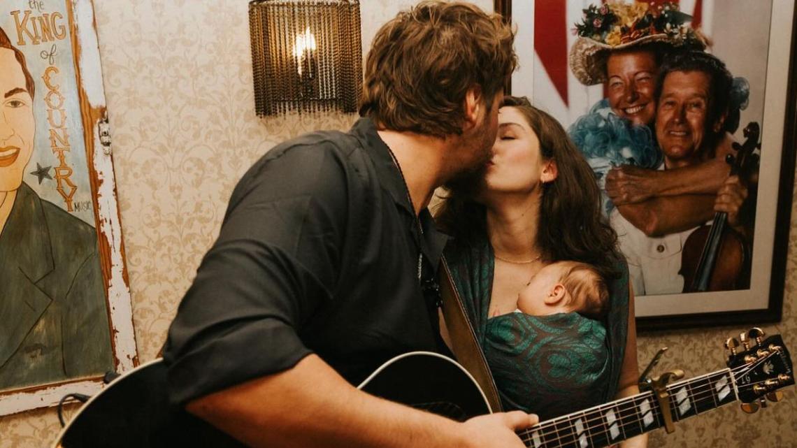 Luke Grimes, Bianca Rodrigues Grimes and Rigel Randolph Grimes in 2025Bianca Rodrigues Grimes