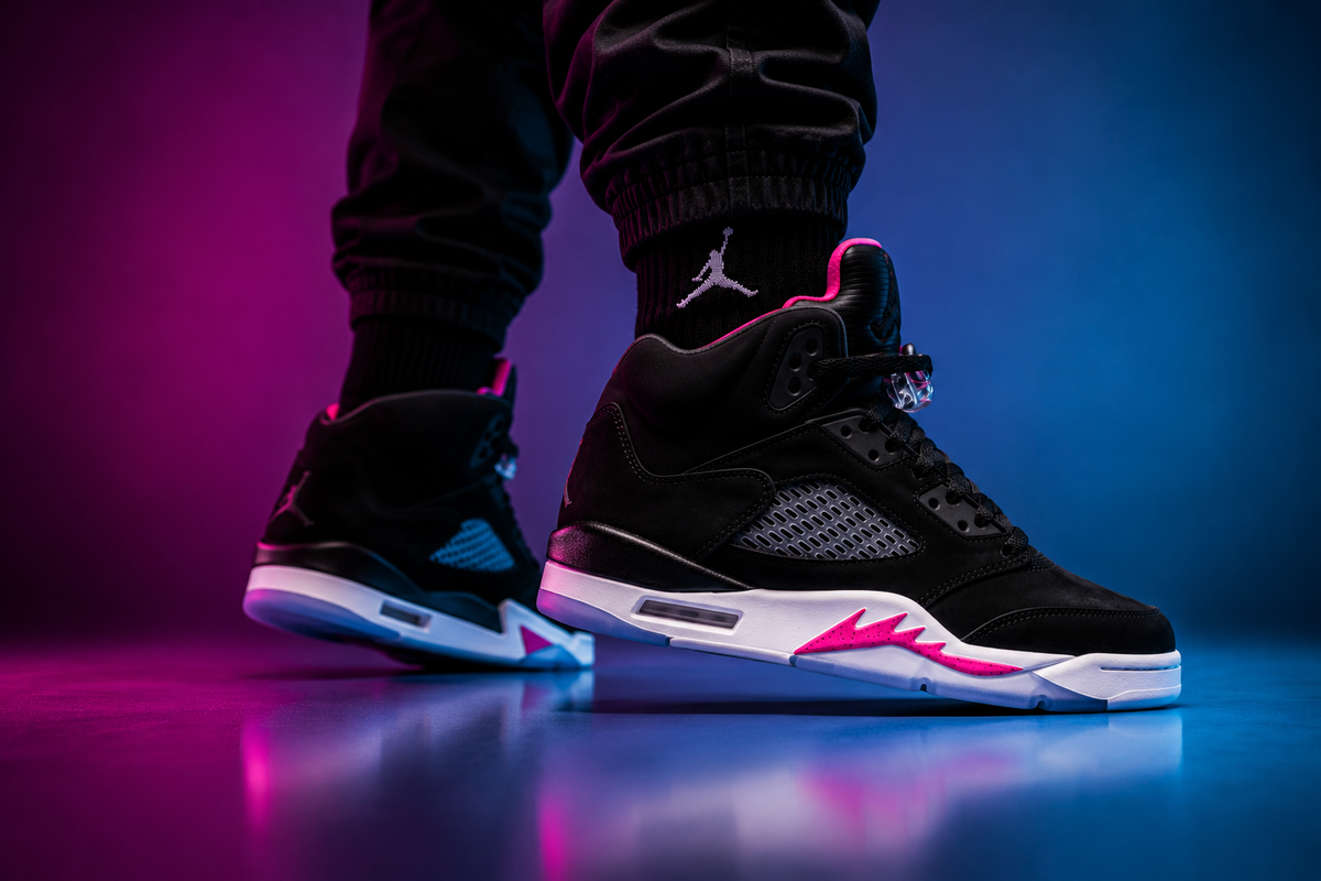  Air Jordan 5 Black Deadly Pink KicksCrew h/t Rabakali