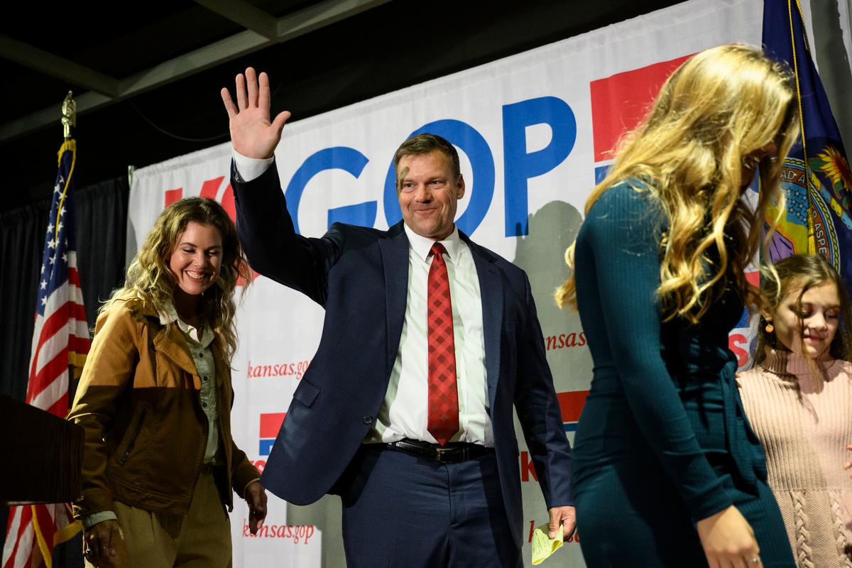 Kris Kobach is pictured during his campaign as a Republican candidate for attorney general of Kansas. He will ofificially take office Jan. 9.