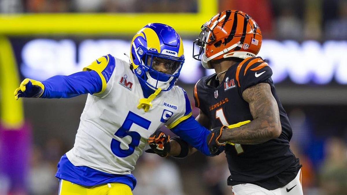  The Rams trading for cornerback Jalen Ramsey also proved to be a pivotal move leading up to their 2021 Super Bowl win. | Mark J. Rebilas-Imagn Images 