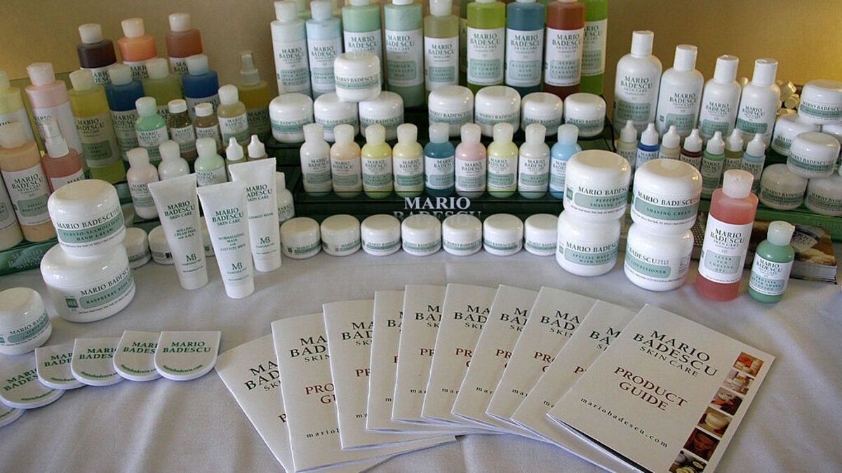 LOS ANGELES, CA - FEBRUARY 20:  Products are displayed at The Stuart Weitzman luxury suite showcasing an exclusive Oscar shoe collection; skin care products by Mario Badescu, manicures and pedicures by Essie, hair care products from ISH and blowouts by Estetica Salon, at the Sofitel LA Hotel on Feb 20, 2007 in Los Angeles, California.  (Photo by Marsaili McGrath/Getty Images)