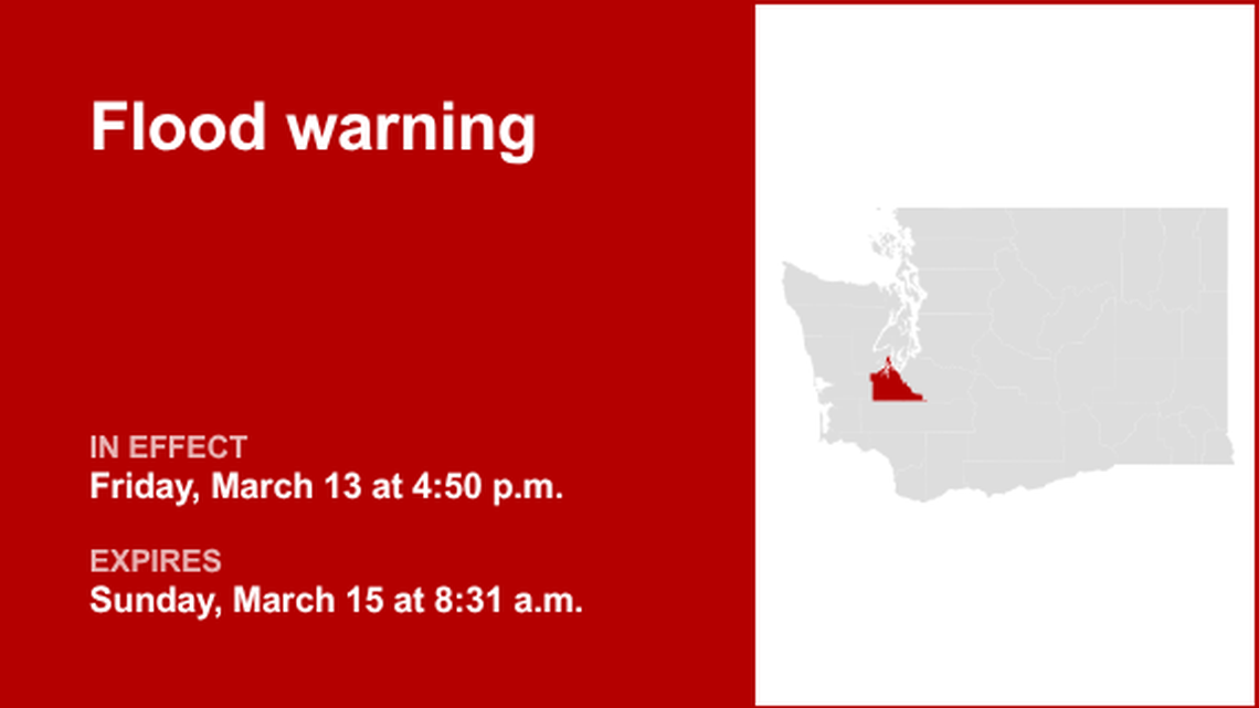 UPDATE: Flood warning for Thurston County until Sunday night, says the NWS 