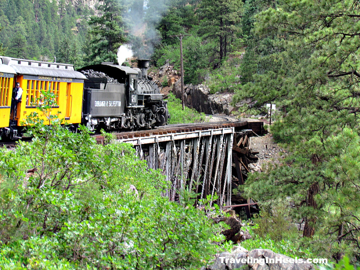  Aboard the Durango Silverton Narrow Gauge Railroad with amazing and scary views! Photo credit: Diana Rowe 