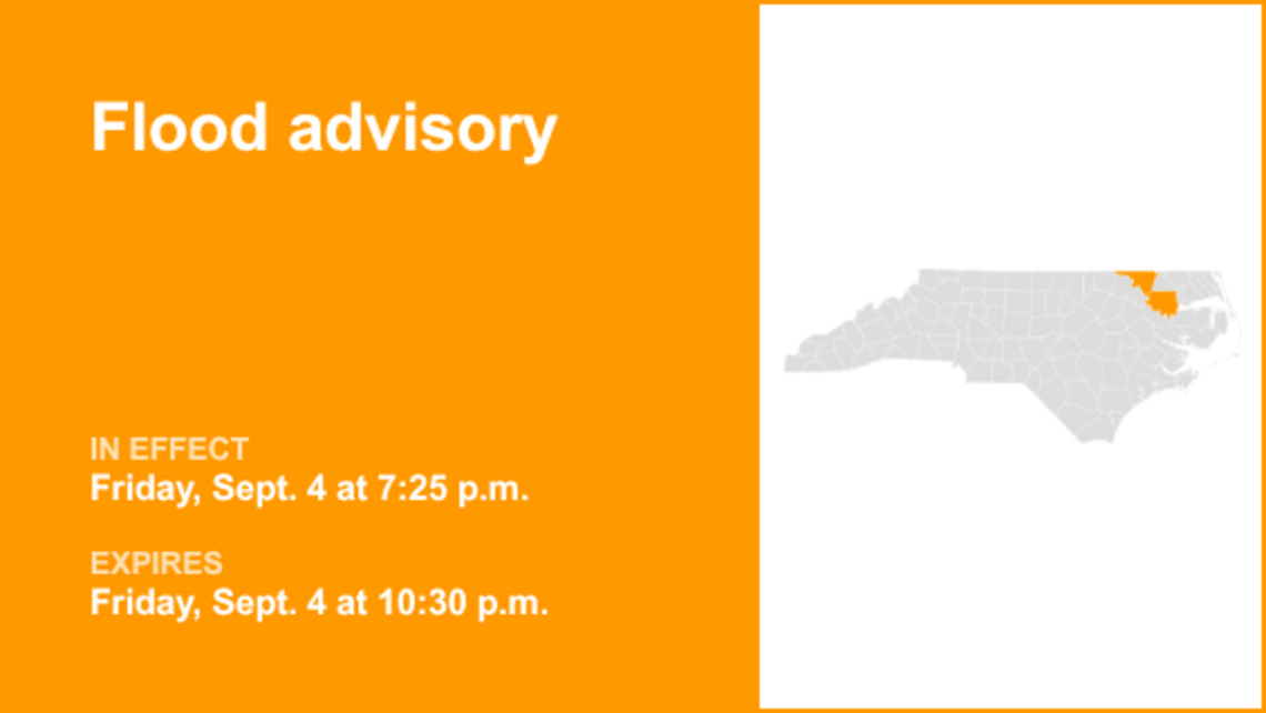Flood advisory issued for Bertie and Northampton counties until Friday night 