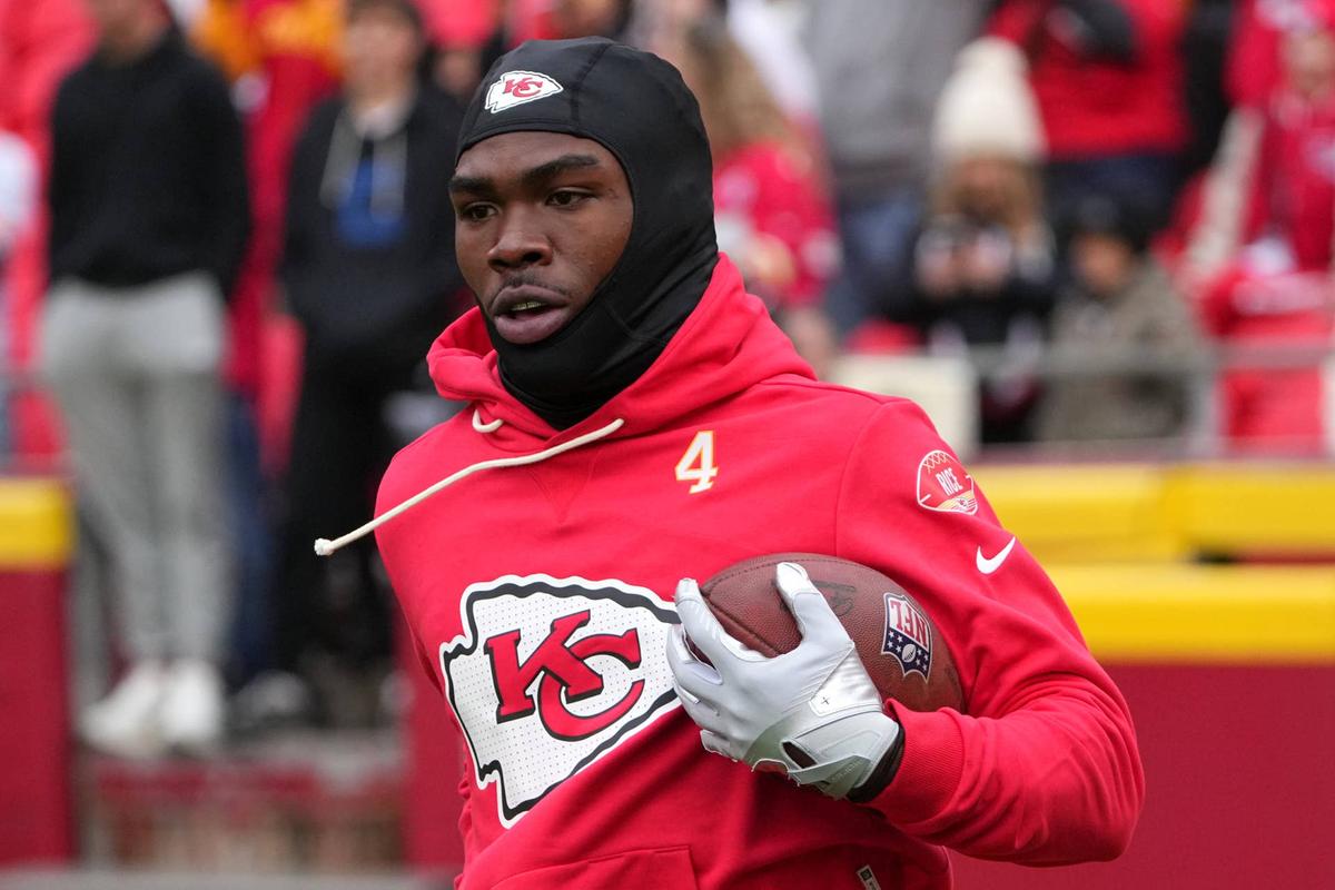  Kansas City Chiefs wide receiver Rashee Rice warms up before the game against the Indianapolis Colts. Denny Medley-Imagn Images