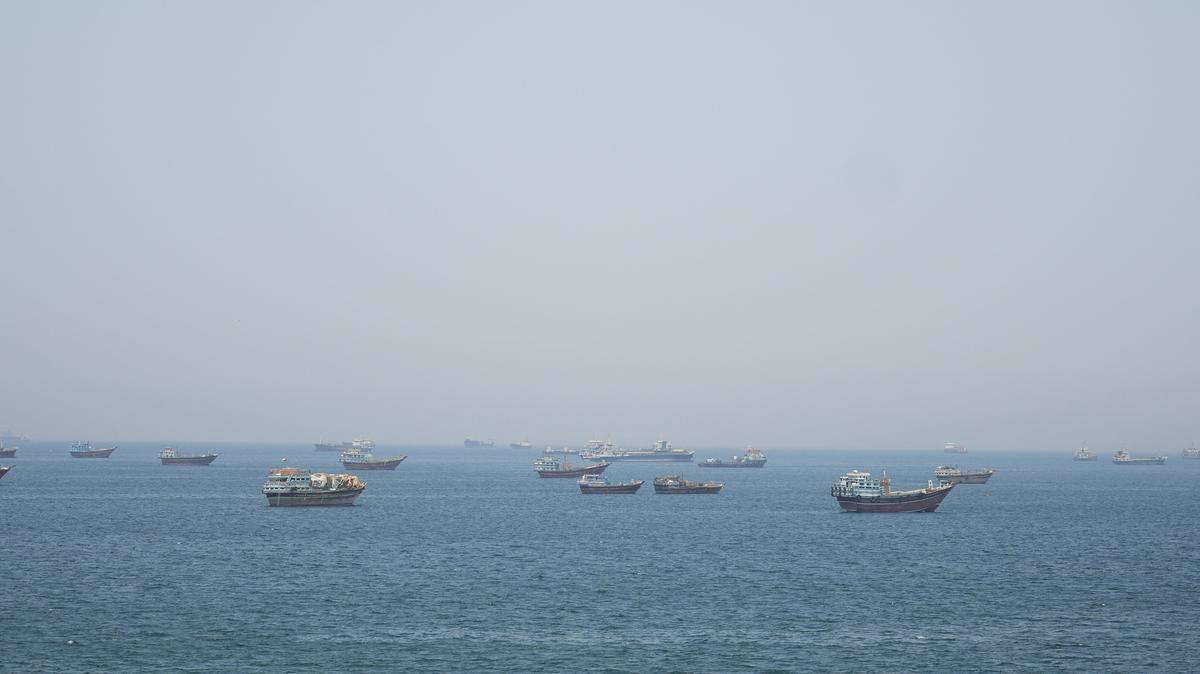 Vessels in the Strait of Hormuz, Musandam, Oman, May 8, 2026. REUTERS/Stringer