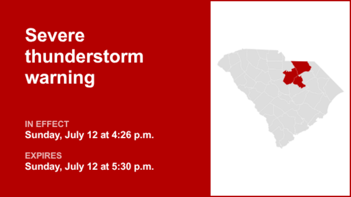 UPDATE: Thunderstorms with damaging winds in Kershaw County Sunday, says the NWS 