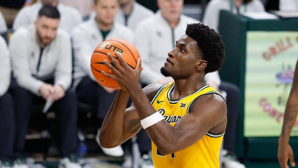 Mar 7, 2026; Waco, Texas, USA; Baylor Bears guard Tounde Yessoufou (24) shoots a free throw during the second half at Paul and Alejandra Foster Pavilion. Mandatory Credit: Chris Jones-Imagn Images | Chris Jones-Imagn Images 