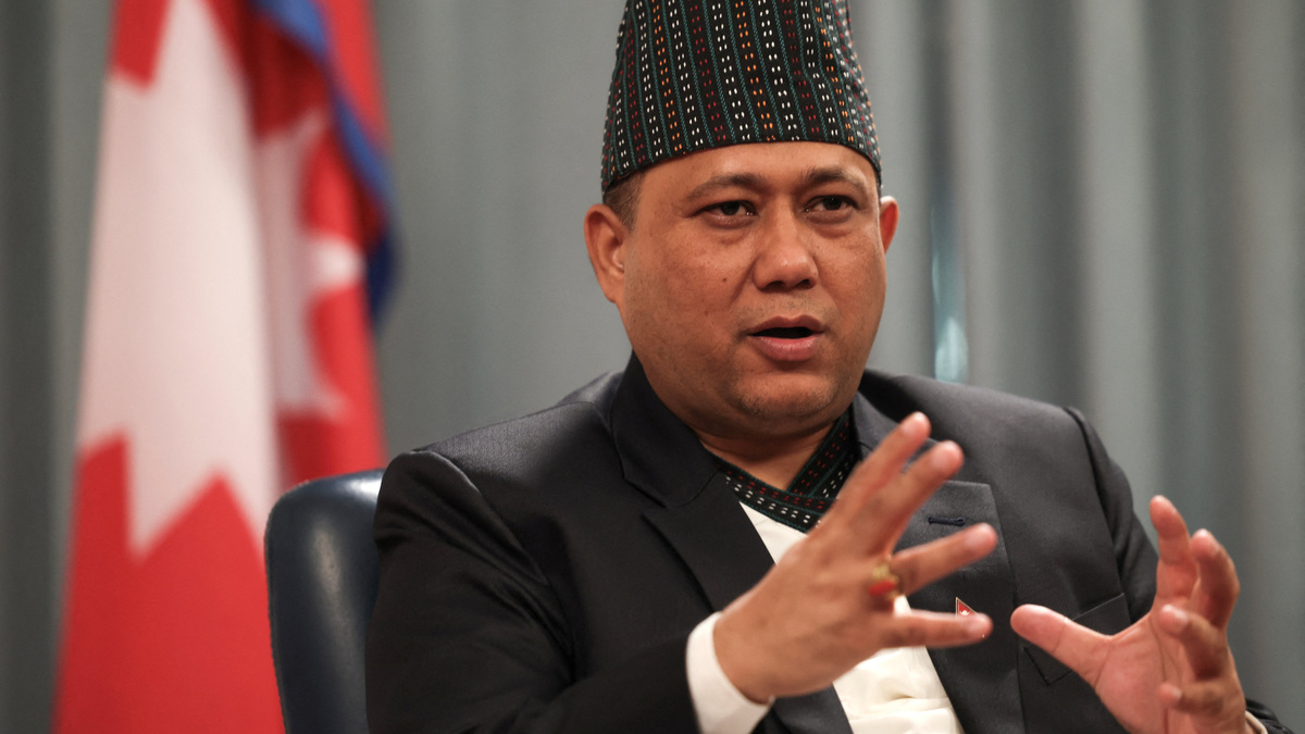 Nepal's Foreign Minister Shisir Khanal speaks during an interview with Reuters at the Embassy of Nepal in Beijing, China, June 16, 2026. REUTERS/Tingshu Wang