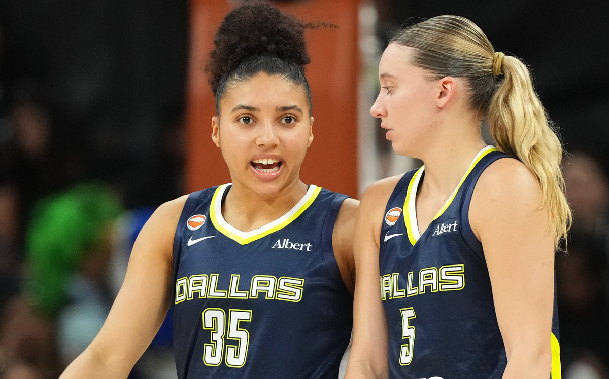  Dallas Wings guards Azzi Fudd (35) and Paige Bueckers (5). Scott Wachter-Imagn Images