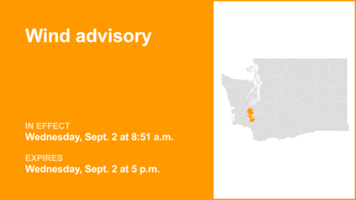 UPDATE: The current wind advisory for Western Washington will be expiring at 5 p.m. 