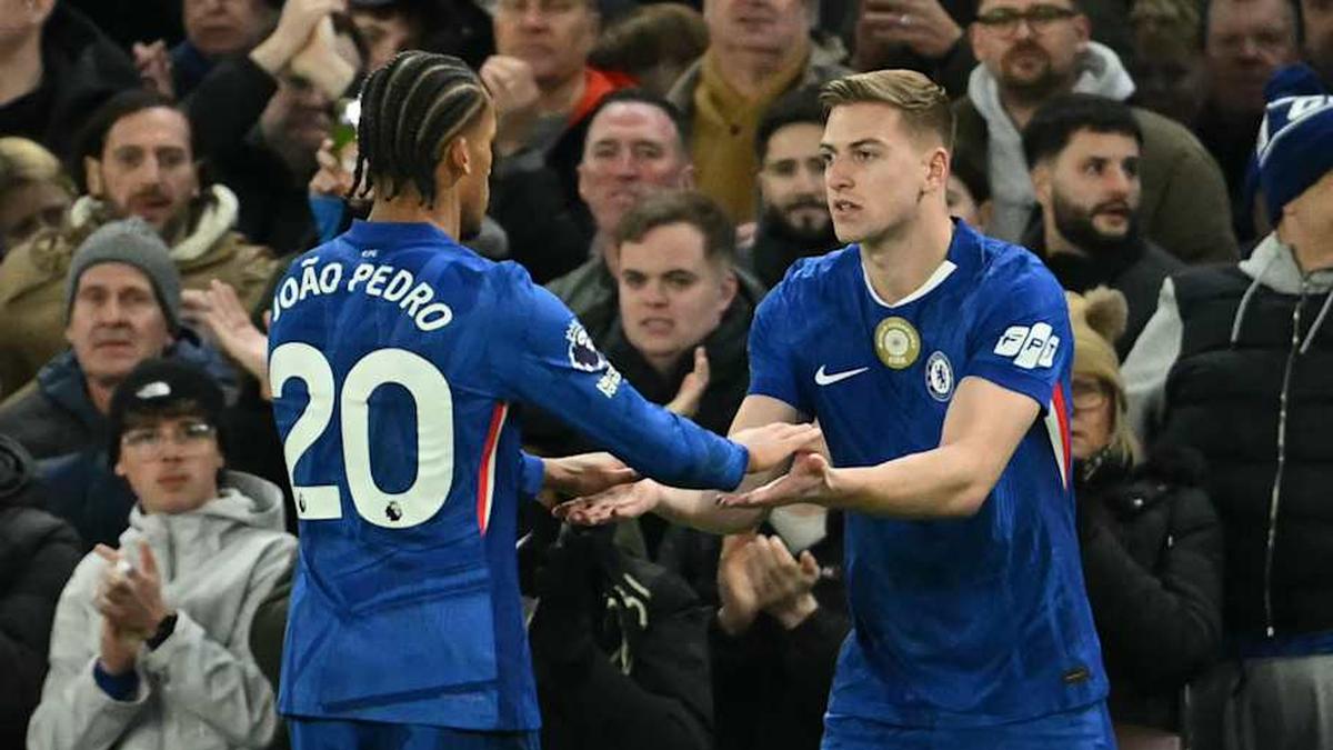 Liam Delap (right) could leave Chelsea after an underwhelming debut season. | JUSTIN TALLIS/AFP/Getty Images 