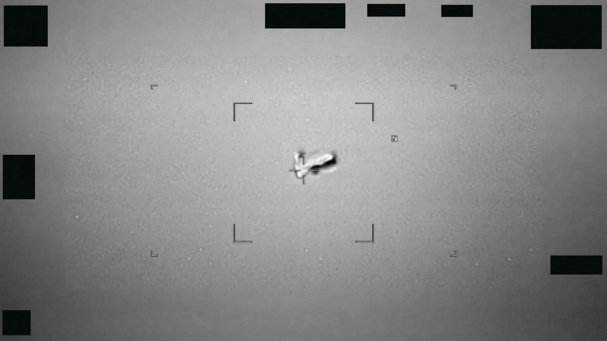 A football-shaped body reported by the U.S. Indo-Pacific Command in 2024 is seen as part of a series of documents of unidentified aerial phenomenon (UAP) released by the U.S. Defense Department on May 8, 2026. Department of Defense/Handout via REUTERS