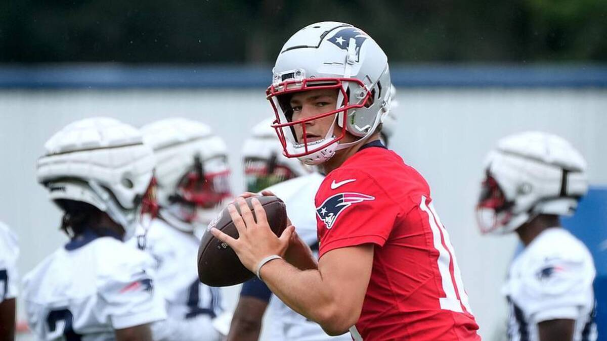  Patriots quarterback Drake Maye on first day of training camp in July. | USA TODAY Network via Reuters Connect 