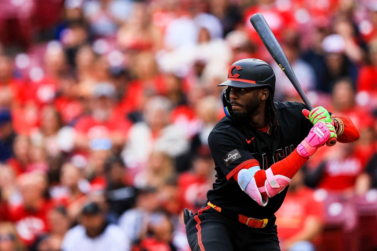 Cincinnati Reds shortstop Elly de la Cruz (44) © Katie Stratman-Imagn Images