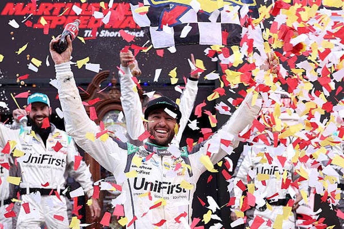  Chase Elliott celebrates his win at Martinsville. Photo by David Jensen/Getty Images