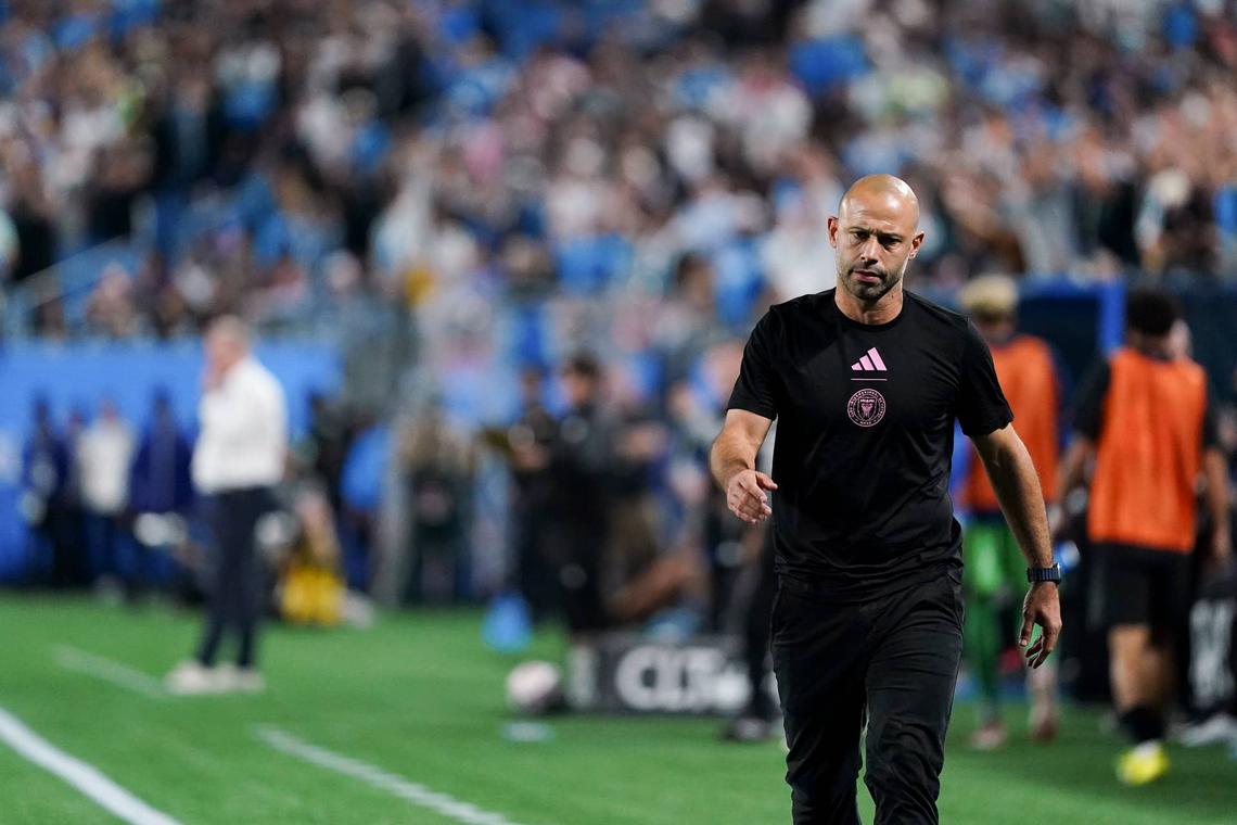  Javier Mascherano walks to the tunnel after receiving back-to-back yellow cards during a game against Charlotte FC. Photo by Sean Rayford/Getty Images