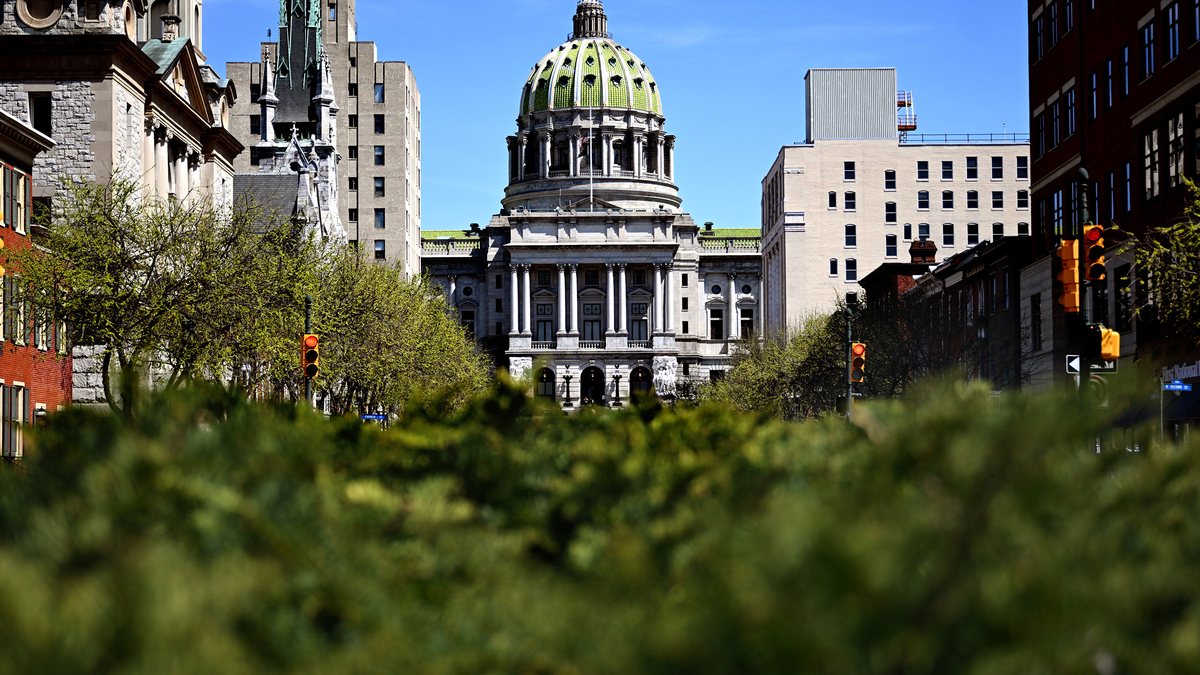 The west side of the Pennsylvania State Capitol at 3rd and State Streets in Harrisburg, Pennsylvania, on April 9, 2026. (Tom Gralish/The Philadelphia Inquirer/TNS)