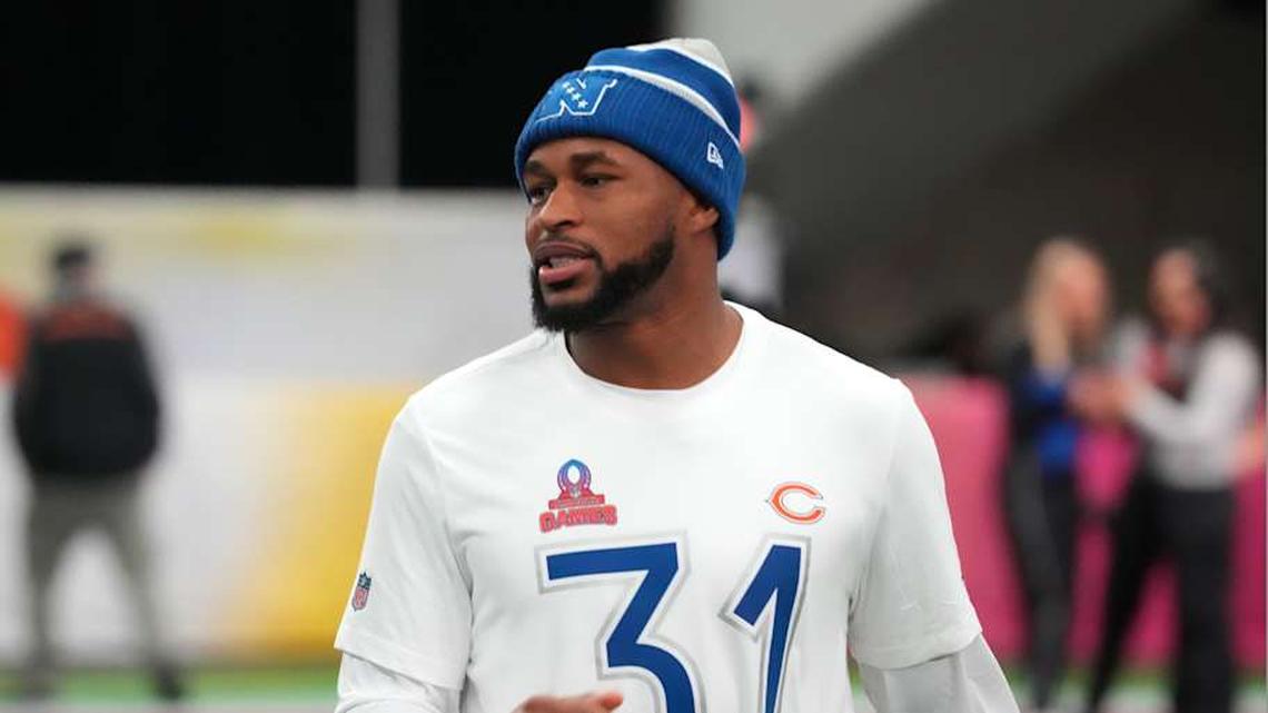  Feb 1, 2026; San Francisco, CA, USA; Chicago Bears free safety Kevin Byard III (31) during NFC practice at the Flag Fieldhouse Moscone Center South Building. Mandatory Credit: Kirby Lee-Imagn Images | Kirby Lee-Imagn Images 