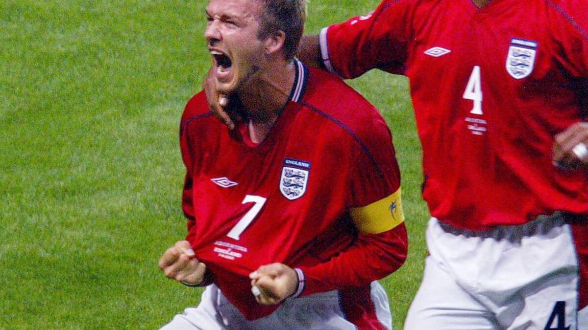 Beckham couldn't contain himself. | Odd Andersen/AFP via Getty 