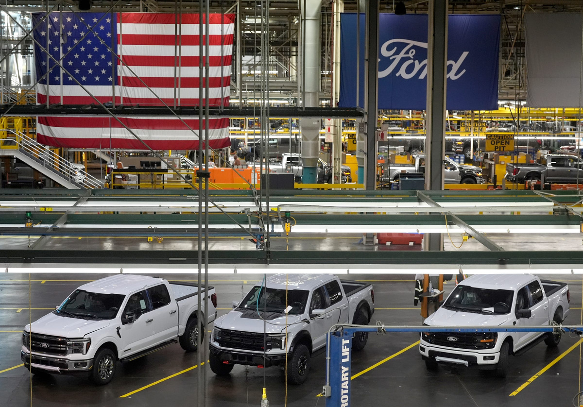 Ford F-150s at the Ford Motor Co. Dearborn Truck Plant in Dearborn, Michigan, on Friday, July 18, 2025. Ford has been taking more steps to improve quality of its vehicles after a high number of recalls.
