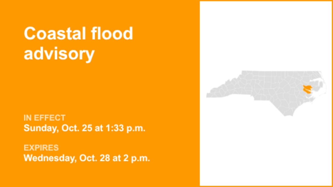 UPDATE: Coastal flood advisory for Eastern North Carolina until Thursday afternoon 