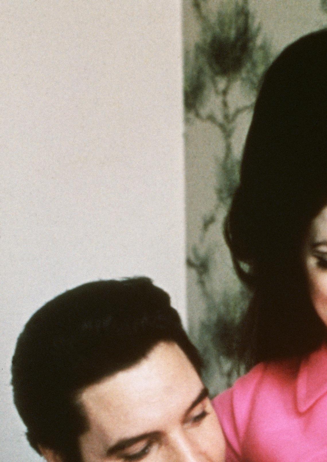 Elvis Presley and his wife, Priscilla, prepare to leave the hospital with their new daughter, Lisa Marie. Memphis, Tennessee, February 5, 1968.Bettmann / Contributor