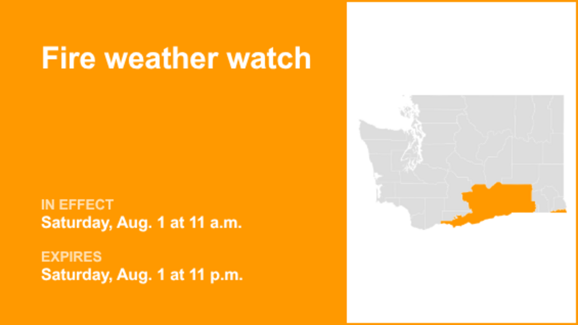 UPDATE: Fire weather watch affecting Eastern Washington Saturday, says the NWS 