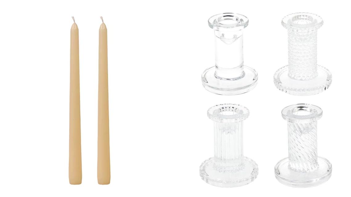 Taper candles / taper candle holdersCourtesy of Dollar Tree